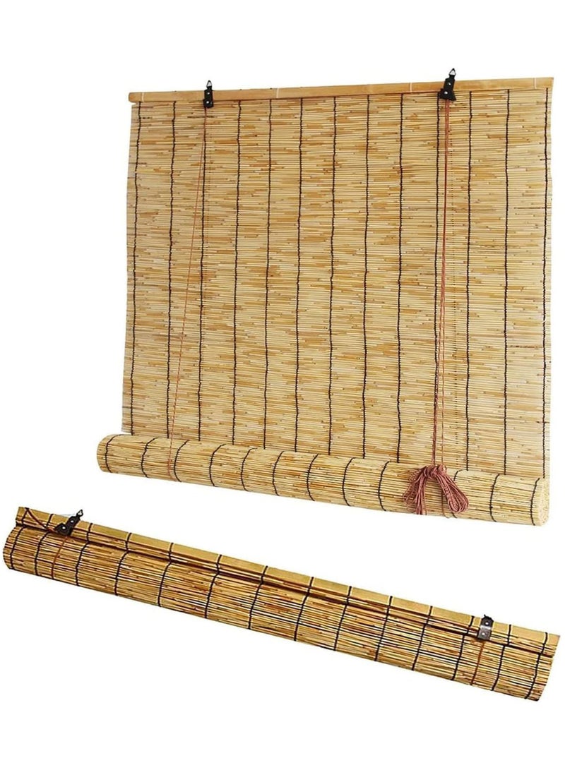 LINGWEI Bamboo Roller Blinds & Foldable Privacy Screen – Natural Reed Curtains, Reed Fencing Room Divider, Eco-Friendly Window Shades 200x150cm - Image 2