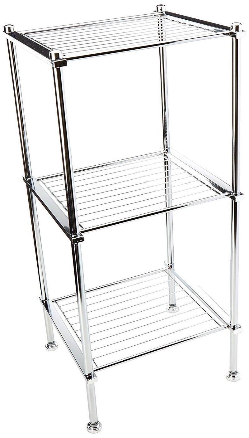 Organize It All Organize It All 3 Tier Chrome Freestanding Bathroom Storage Shelf  1225 x 13 x 2975 in 