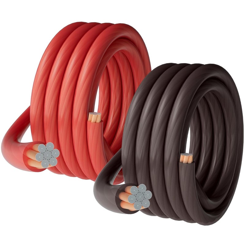 HIFIND 4 Gauge 4 AWG 35 Ft Black+35 Ft Red Power/Ground Wire Cable, True Spec Transparent Flexible Soft Touch Welding Battery Cable for Car Audio, Speaker, Solar, Marine, Generator, Automotive, RV - Image 1