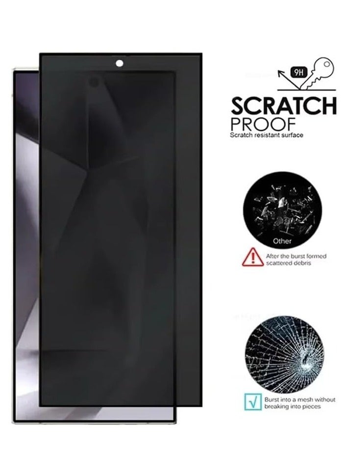 Glass for Samsung Galaxy S25 Ultra Privacy Glass Screen Protector Anti-Spy Tempered Glass Film 9H Hardness Scratch Resistant FINGERPRINT Working Screen Protector - Image 2