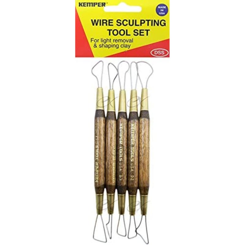 Kemper Wire Sculpting Tool Set DSS For Light Removal & Shaping Clay, Dough, Pottery 5 PC 6-1/2'' TOOLS - Image 2