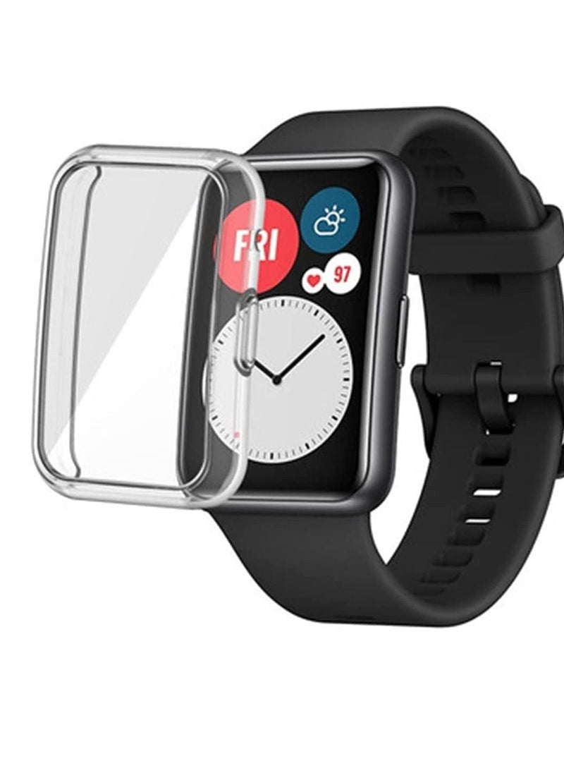 Y&D - Case Compatible for Huawei Watch FIT Screen Protector 2 Pcs Soft TPU Protective Cover Full Coverage Scratch Proof Bumper Frame Clear - Image 1