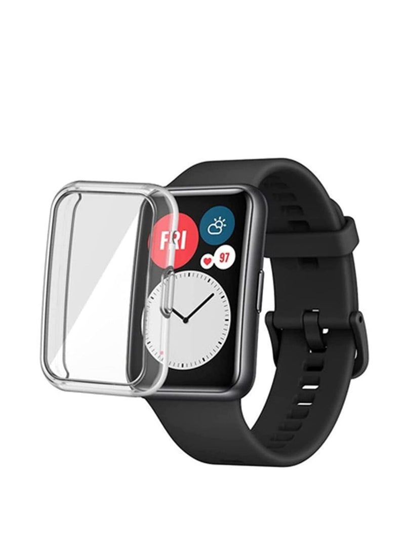 Y&D - Case Compatible for Huawei Watch FIT Screen Protector 2 Pcs Soft TPU Protective Cover Full Coverage Scratch Proof Bumper Frame Clear - Image 1