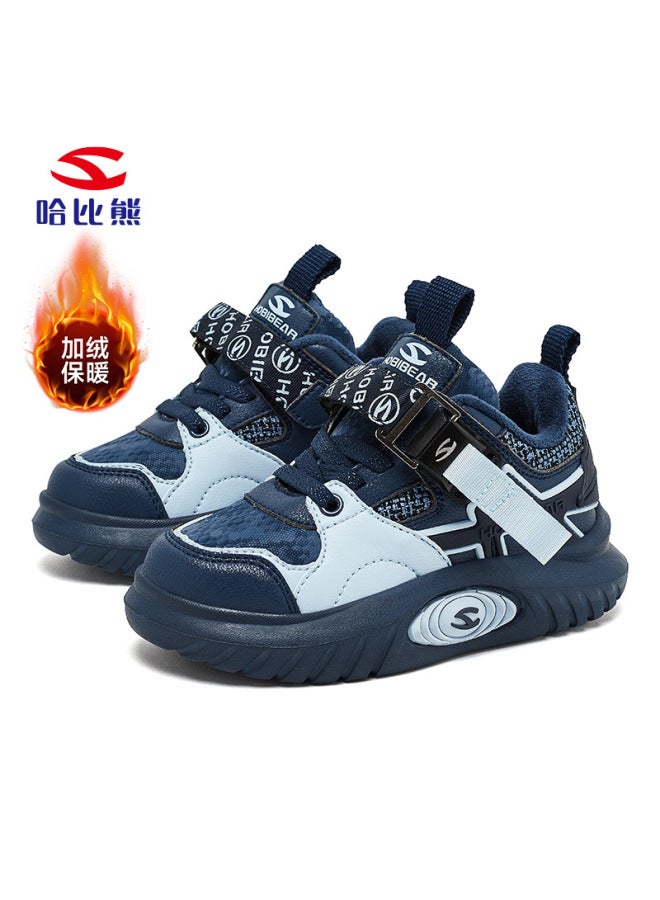 Habixiong Two Cotton Boys Sneaker Winter Warm Large And Medium Children Girls Fleece-lined Shoes Outdoor Children's Shoes Outlet