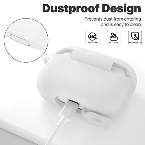 ATUAT for AirPods Pro 1st/2nd Generation Case Cover, Protective Silicone Skin Accessories with Keychain for Women Men for Apple AirPods Pro 2019/2022 Charging Case,Front LED Visible-Clear - Image 4