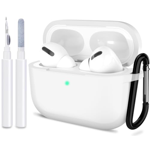 ATUAT for AirPods Pro 1st/2nd Generation Case Cover, Protective Silicone Skin Accessories with Keychain for Women Men for Apple AirPods Pro 2019/2022 Charging Case,Front LED Visible-Clear - Image 1