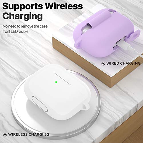 ATUAT for AirPods Pro 1st/2nd Generation Case Cover, Protective Silicone Skin Accessories with Keychain for Women Men for Apple AirPods Pro 2019/2022 Charging Case,Front LED Visible-Clear - Image 3