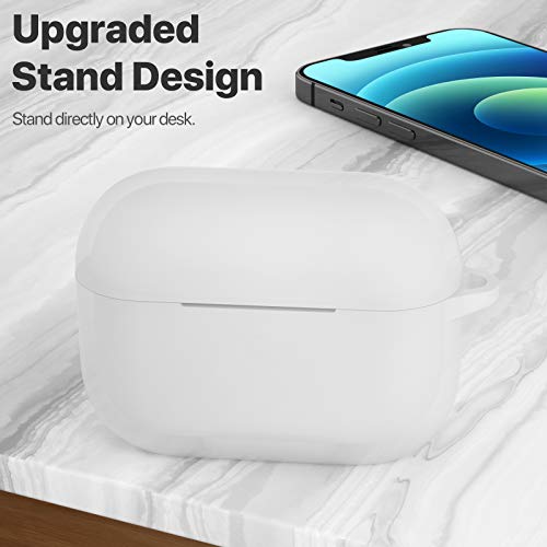 ATUAT for AirPods Pro 1st/2nd Generation Case Cover, Protective Silicone Skin Accessories with Keychain for Women Men for Apple AirPods Pro 2019/2022 Charging Case,Front LED Visible-Clear - Image 2