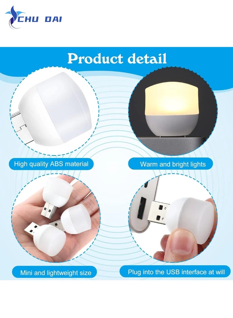 CHU DAI 2-Pack USB Night Light, Bedside Lamp, Baby Nursery Lamp, Perfect for Bedroom, Dorm, Night Feeding - Image 4