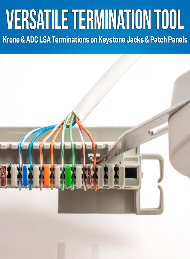 Jonard Tools PD-KRONE Krone Insertion Tool with Sensor- Network & Telecom Wire Insertion Tool for Krone and ADC LSA-Plus, Built-in Sensor, Wire Cut Control, Integrated Hook & Spudger - Image 4