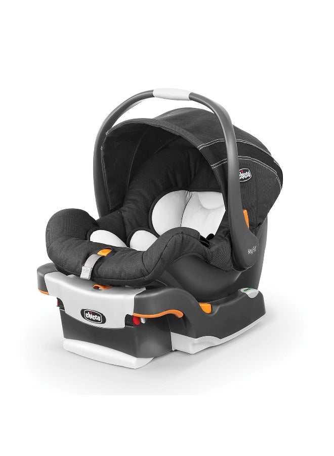 Chicco KeyFit® Infant Car Seat and Base, Rear-Facing Seat for Infants 4-22 lbs., Includes Infant Head and Body Support, Compatible with Chicco Strollers, Baby Travel Gear | Encore/Black/Grey - Image 1