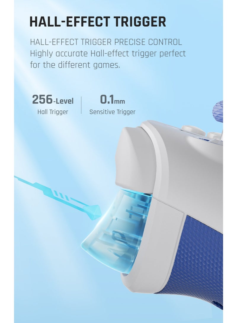 general Professional Gamepad RAINBOW 2 SE Wireless Gaming Controller for Switch / PC /Android / iOS with Hall Effect Linear Trigger, Hall Joystick, 1000mAh Battery, 1000Hz Polling Rate, 12-Bit Axis-Resolution, 2.4G/Bluetooth/Wired connected, Mapping Motion Control, 180° Wrapped Rubberized Grip, Adaptive Calibration, 0 Deadzone Joystick, 4 Remappable Additional Buttons - Image 5