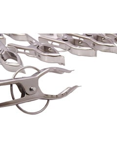 Kuber Industries Kuber Industries Clothes Pegs Set Of 24|Cloth Drying Clips For Rope|Strong Grip & Solid Ring|Idol For Stand, Pipe (Silver)  - Image 5