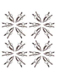 Kuber Industries Kuber Industries Clothes Pegs Set Of 24|Cloth Drying Clips For Rope|Strong Grip & Solid Ring|Idol For Stand, Pipe (Silver)  - Image 1