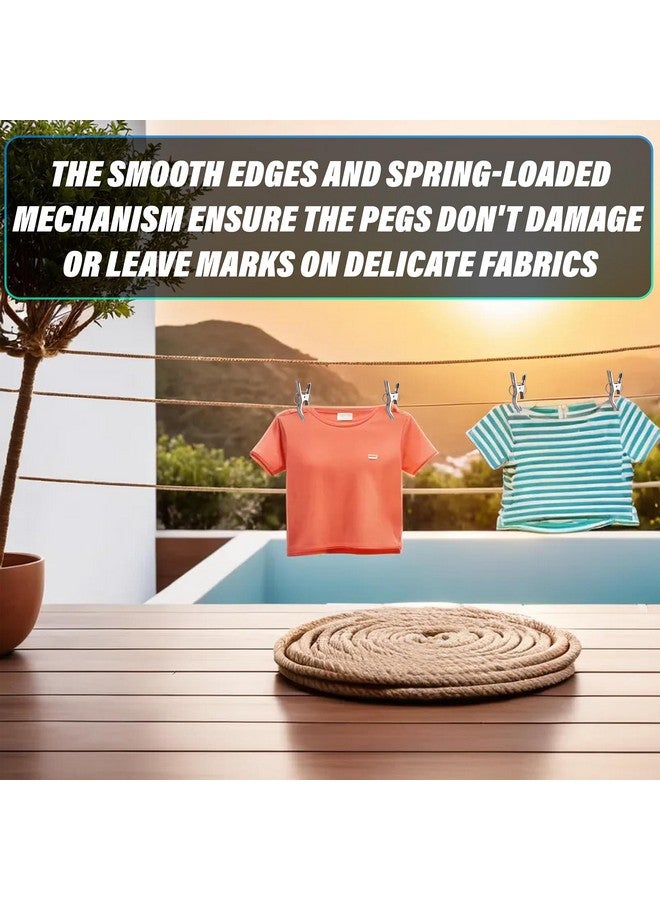 Kuber Industries Clothes Pegs Set Of 24|Cloth Drying Clips For Rope|Strong Grip & Solid Ring|Idol For Stand, Pipe (Silver) - Image 4