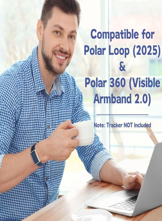 Vanet Nylon Straps Compatible for Polar Loop Bands/Polar 360 Replacement, Elastic Woven Strap Breathable Sport Adjustable Stretchy Braided Hook & Loop Wristbands for Visible Armband 2.0 [NO Tracker] - Image 2