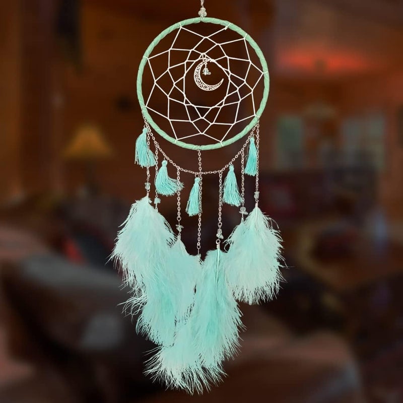 Awlee Dream Catchers Green Dream Catcher Wall Decor for Bedroom Kids Girls Boys Birthday Gift Handmade Feather Hanging Ornament - Image 1