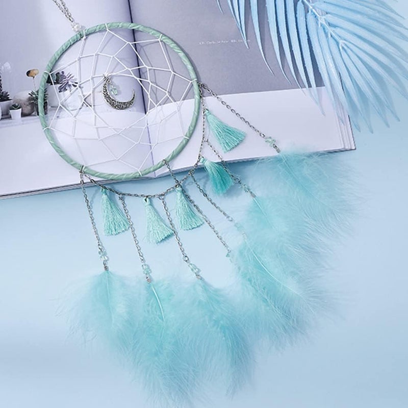 Awlee Dream Catchers Green Dream Catcher Wall Decor for Bedroom Kids Girls Boys Birthday Gift Handmade Feather Hanging Ornament - Image 5