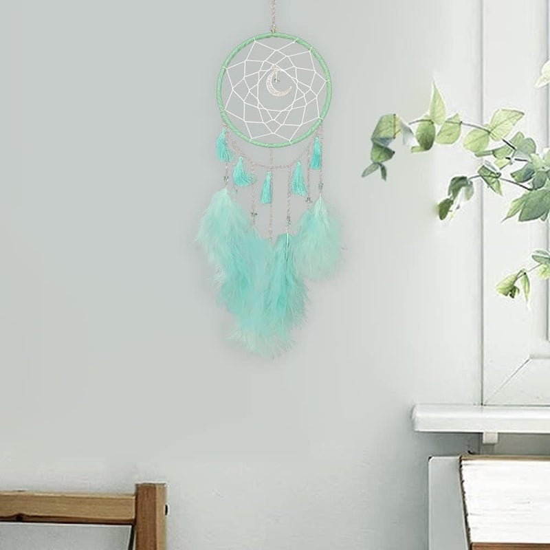 Awlee Dream Catchers Green Dream Catcher Wall Decor for Bedroom Kids Girls Boys Birthday Gift Handmade Feather Hanging Ornament - Image 4