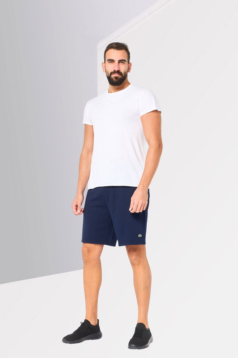 LACOSTE Men Embroidered Logo Basic Shorts, Navy - Image 2