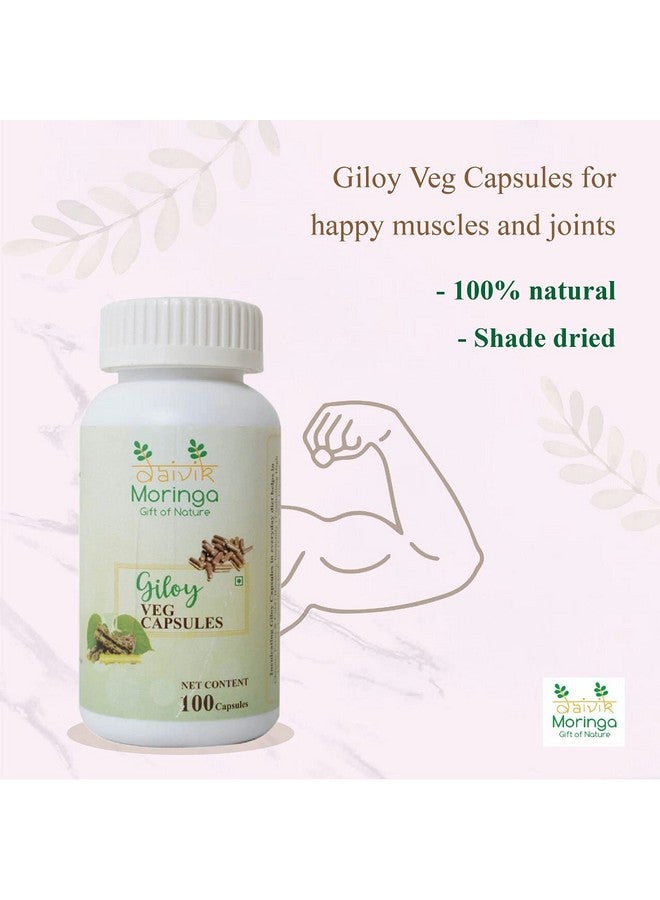 DAIVIK MORINGA GIFT OF NATURE Daivik Moringa Giloy Veg Capsules Guduchi - Helps Boost Immunity Reduced Stress Anti-oxidant For Overall Good Health - 100 Capsules - Image 4