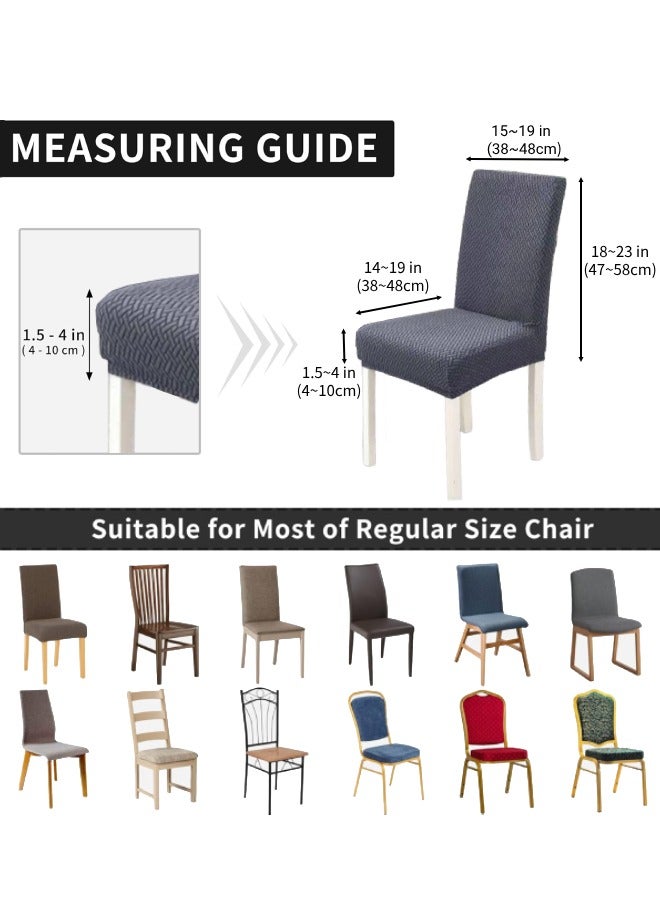 شو وو مجموعة من 6 قطع لأغطية الكراسي، أغطية كراسي جاكار مرنة، أغطية كراسي قابلة للتمدد، واقيات كراسي قابلة للغسل للاستخدام في المنزل والفنادق والولائم - Image 2