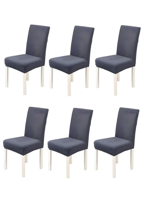 6-Piece Dining Chair Cover Set Elastic Jacquard Chair Covers Stretchable Chair Slipcover Washable Chair Protectors for Home, Hotel, Banquet