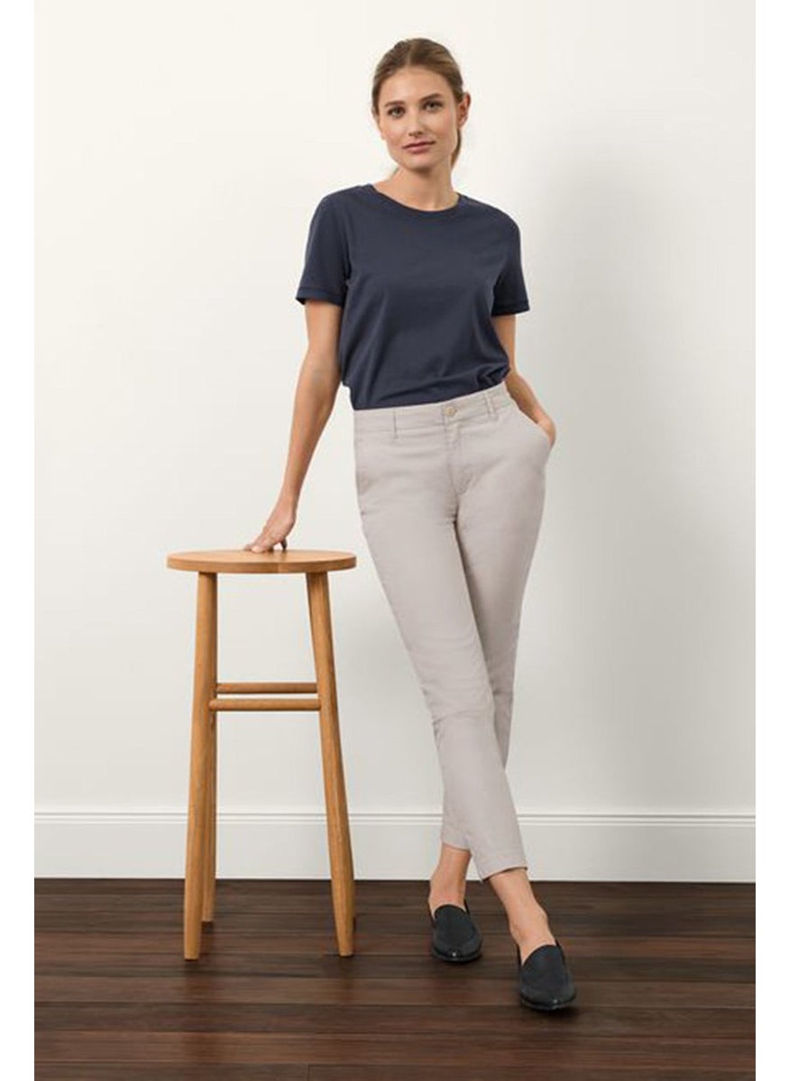 Tchibo - Women Regular Fit Plain Chino Pants, Beige - Image 1