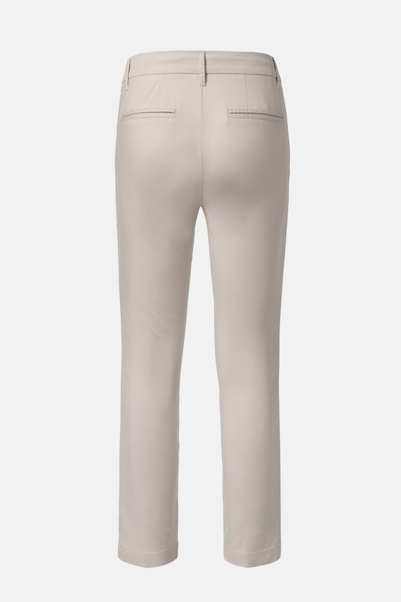 Tchibo Women Regular Fit Plain Chino Pants, Beige - Image 2