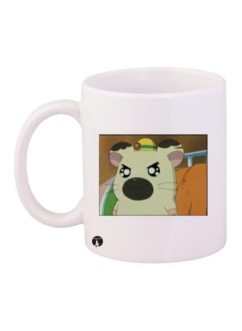 RKN Anime Hamtaro Printed Mug White/Green/Brown Standard Size