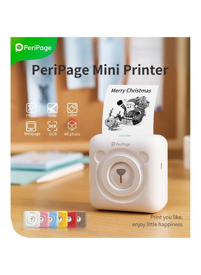 Thoraya - A6 Mini Pocket Printer HD 304DPI Wireless BT Thermal Printer Picture Photo Label Memo Notes Journal Receipt Paper Instant Printer Sticker AR Photo Function Inkless Printing Compatible with Android iOS Smartphone Windows - Image 1