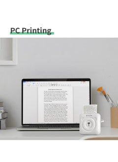 Thoraya A6 Mini Pocket Printer HD 304DPI Wireless BT Thermal Printer Picture Photo Label Memo Notes Journal Receipt Paper Instant Printer Sticker AR Photo Function Inkless Printing Compatible with Android iOS Smartphone Windows  - Image 2