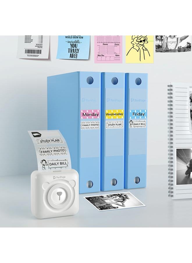 Thoraya - A6 Mini Pocket Printer HD 304DPI Wireless BT Thermal Printer Picture Photo Label Memo Notes Journal Receipt Paper Instant Printer Sticker AR Photo Function Inkless Printing Compatible with Android iOS Smartphone Windows - Image 1