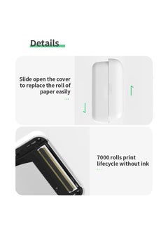 Thoraya A6 Mini Pocket Printer HD 304DPI Wireless BT Thermal Printer Picture Photo Label Memo Notes Journal Receipt Paper Instant Printer Sticker AR Photo Function Inkless Printing Compatible with Android iOS Smartphone Windows  - Image 1