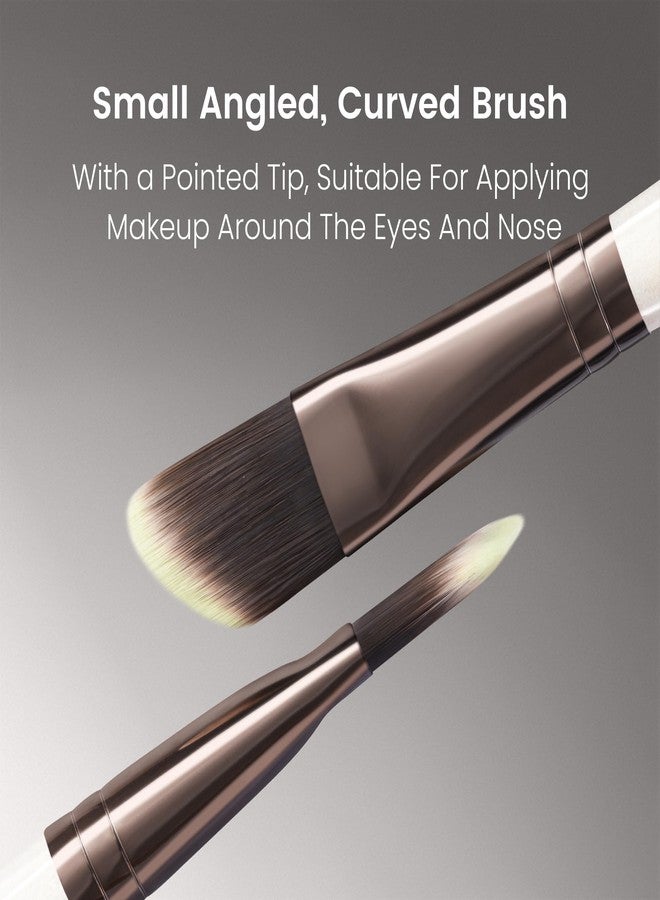 ROWNYEON Lunar Shadow Small Angled Foundation Brush with Synthetic Bristles - For Full Coverage, Streak-Free Flawless Finish & Detail Work (YS125) - Image 4