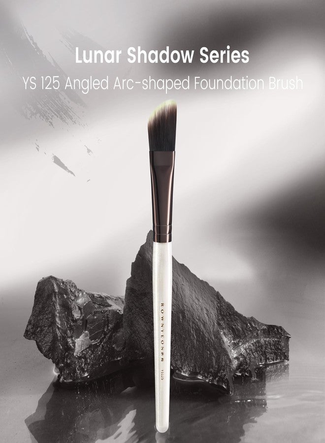 ROWNYEON Lunar Shadow Small Angled Foundation Brush with Synthetic Bristles - For Full Coverage, Streak-Free Flawless Finish & Detail Work (YS125) - Image 2