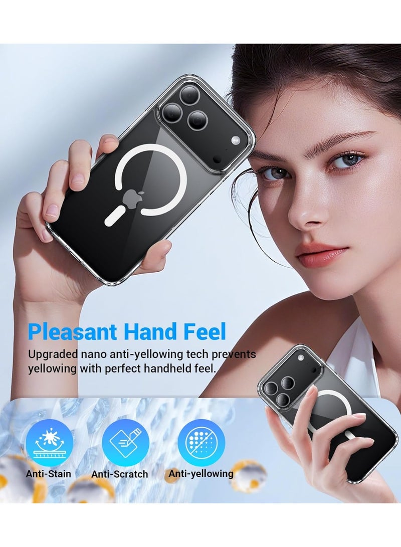 BORTONY iPhone 17 Pro Case Wireless Charging Support Clear Magnetic Cover for iPhone 17 Pro Max Shockproof Phone Case for iPhone 17 Pro 6.3 inch - Image 4