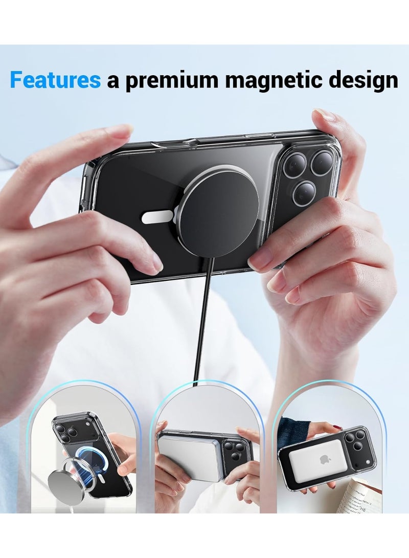 BORTONY iPhone 17 Pro Case Wireless Charging Support Clear Magnetic Cover for iPhone 17 Pro Max Shockproof Phone Case for iPhone 17 Pro 6.3 inch - Image 5