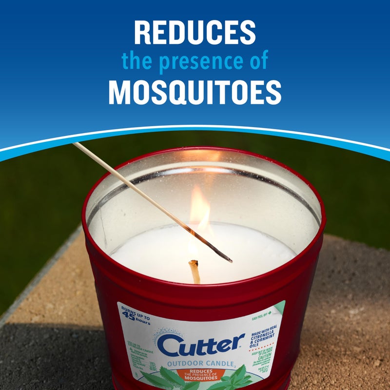 Cutter Candle, 17 Ounces, Outdoor Candle Made with Real Citronella Oil and Cornmint Oil Reduces The Presence of Mosquitoes with A Light, Fragrant Citronella and Mint Scent, 6 Pack - Image 2