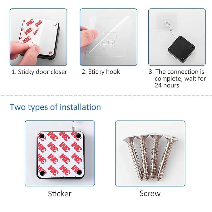 SHOPOLIFE Automatic Door Closer for Siding Wooden DoorSelfAdhesive Or Screw Both Type Install 1 Pc Multicolor - Image 2
