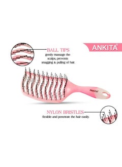 Ankita Hair Brush With Nylon Bristle Allpurpose (A17Sw) By Chhavi Creation  - Image 3