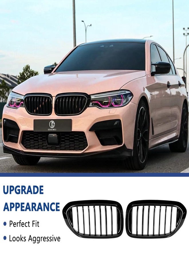 DEKEWEI G30 Grille,Single Slat Gloss Black Kidney Grill Compatible with BMW 2017-2020 5 Series G30 G31 F90 (M5) 530e 530e xDrive 530i 530i xDrive 540i 540i xDrive 550i xDrive ABS Black Kidney Grill - Image 2