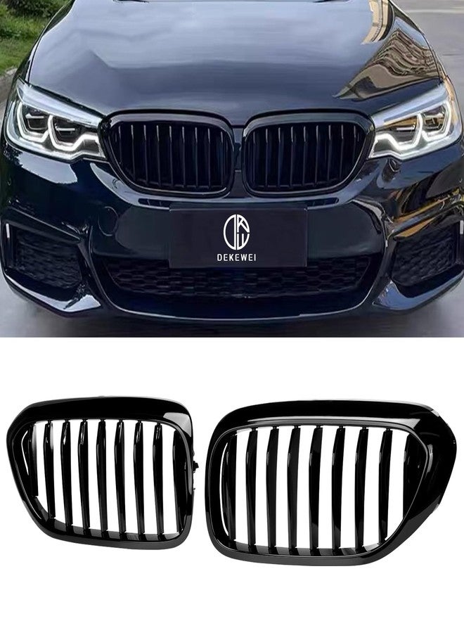 DEKEWEI G30 Grille,Single Slat Gloss Black Kidney Grill Compatible with BMW 2017-2020 5 Series G30 G31 F90 (M5) 530e 530e xDrive 530i 530i xDrive 540i 540i xDrive 550i xDrive ABS Black Kidney Grill - Image 1