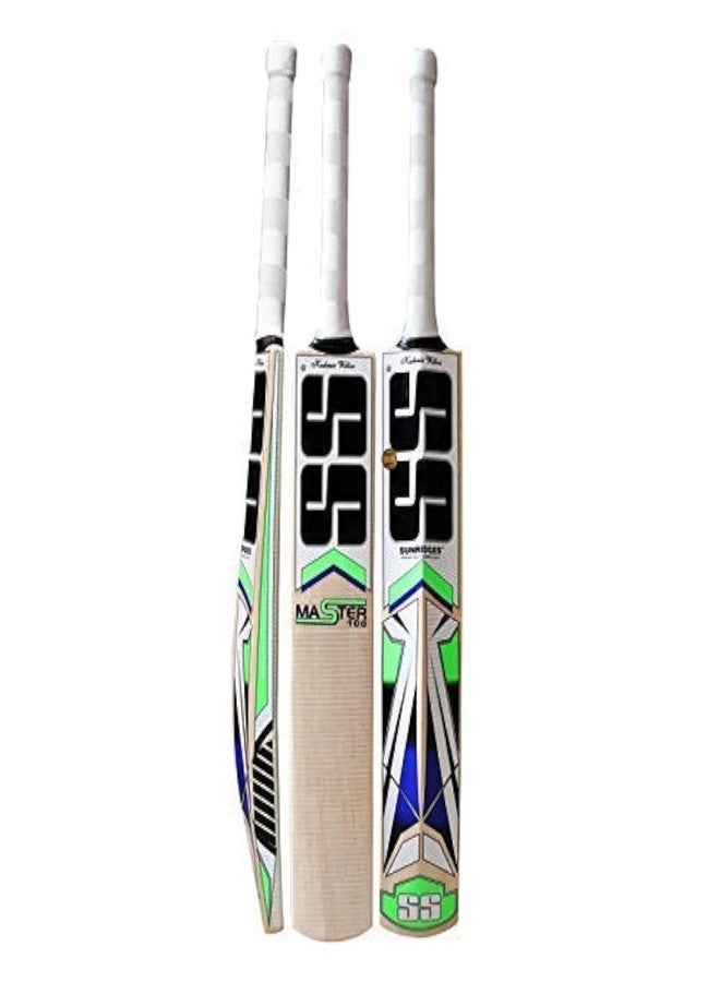 SS master 100 kw bat Kashmir Willow Cricket Bat ( Size: Short Handle,Leather Ball ) - Image 1