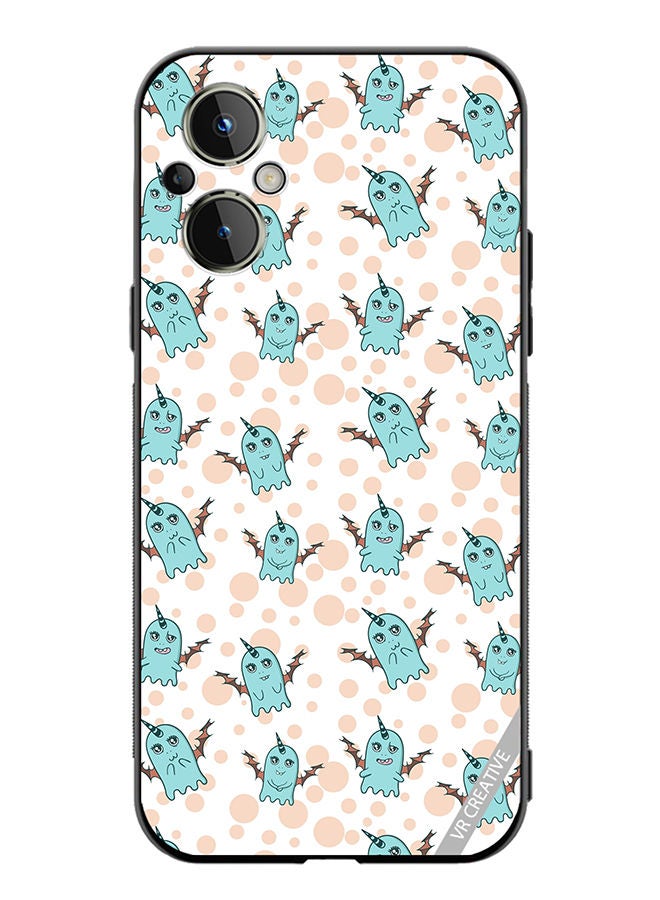 VR CREATIVE Protective Case Cover For OnePlus Nord N20 5G White Background, Pattern Cute Blue Monsters, Emotions Stickers Design Multicolour - Image 1