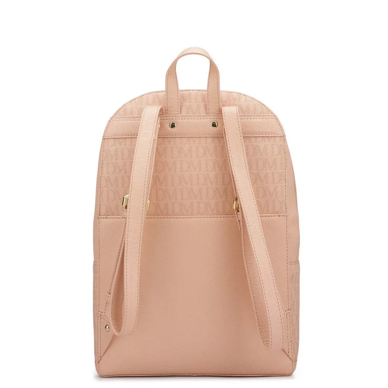 Da Milano Peach Monogram Franzy Leather Backpack - Peach  | Best Price UAE