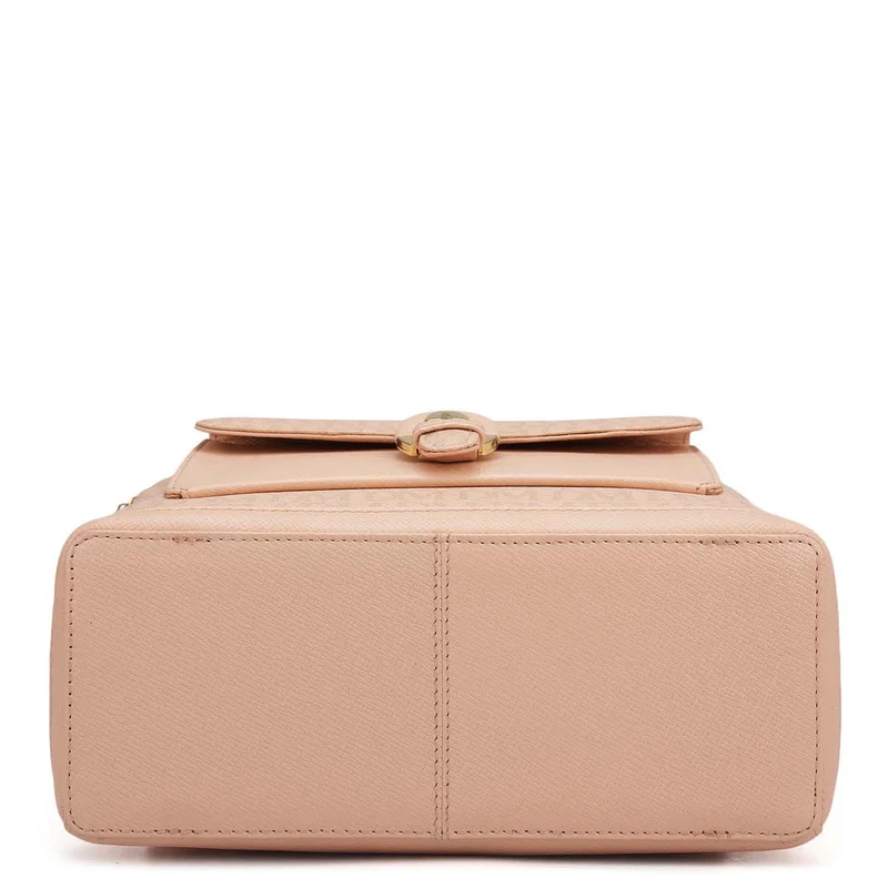 Da Milano Peach Monogram Franzy Leather Backpack - Peach  | Best Price UAE