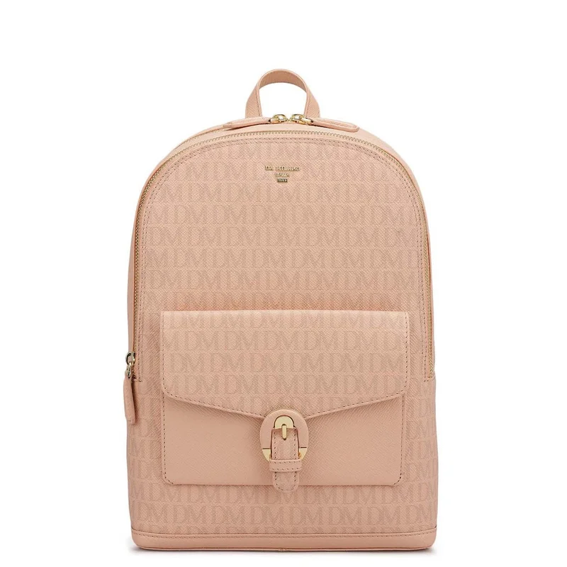 Da Milano Da Milano Monogram Patterned Leather Backpack - Peach (LBP-10058)