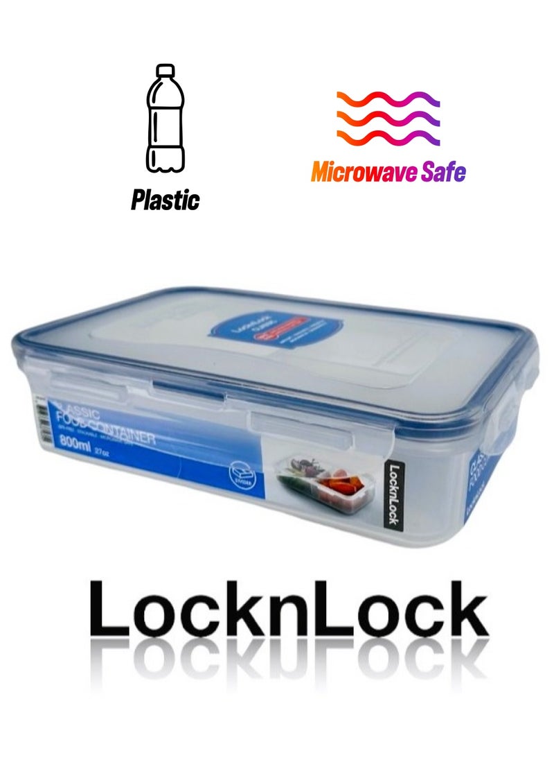 LOCK & LOCK - LocknLock 800ml Rectangular  Airtight Food Storage with Divider  - BPA-Free, Microwave, Freezer, and Dishwasher Safe - Image 1