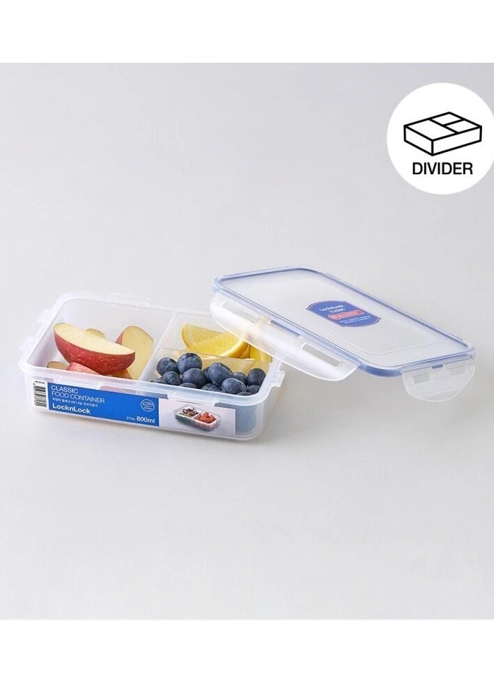 LOCK & LOCK LocknLock 800ml Rectangular  Airtight Food Storage with Divider  - BPA-Free, Microwave, Freezer, and Dishwasher Safe  - Image 3